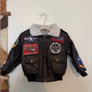 Up & Away A-2 Leather Bomber Jacket Toddler 2T